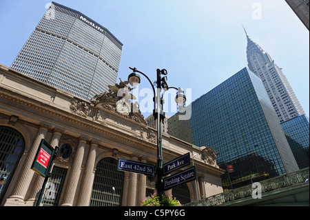 Grand Central Terminal con statua di Mercurio, New York City, Manhattan Stati Uniti. Foto Stock