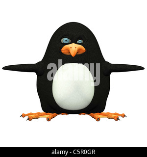 Illustrazione di un pinguino isolato su uno sfondo bianco Foto Stock