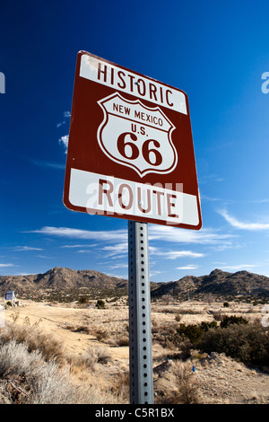 La storica Route 66 segno di Albuquerque, Nuovo Messico, Stati Uniti d'America Foto Stock