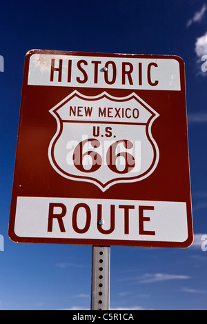 La storica Route 66 segno di Albuquerque, Nuovo Messico, Stati Uniti d'America Foto Stock