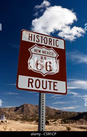 La storica Route 66 segno di Albuquerque, Nuovo Messico, Stati Uniti d'America Foto Stock