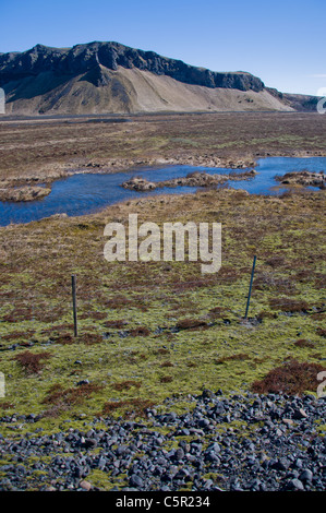 Registrati acqua Terra e montagna in Islanda Foto Stock