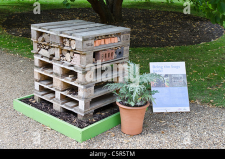 Creazione di habitat di insetti visualizzare il Principe Carlo Start dell iniziativa per uno stile di vita sostenibile.Clarence House garden Foto Stock