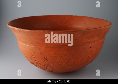 Vaso in ceramica , Ispanico terra sigillata . Periodo romano in Complutum . Spagna Foto Stock
