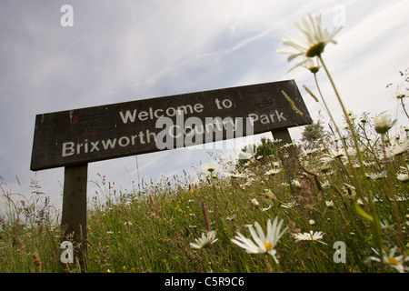 Benvenuto a Brixworth Country Park segno, Northamptonshire Foto Stock