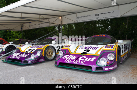 Le Mans vincere 1988 Jaguar XJR9LM vetture nel paddock al 2011 Goodwood Festival of Speed, Sussex, Inghilterra, Regno Unito. Foto Stock