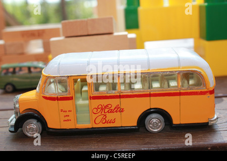 Toy bus da Malta Foto Stock