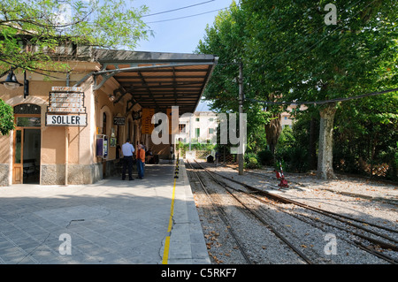 Quella che apparentemente è la più antica stazione ferroviaria nel mondo, Soller, Maiorca, Spagna, Europa Foto Stock