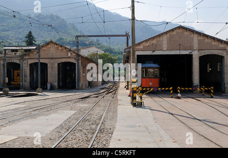 Quella che apparentemente è la più antica stazione ferroviaria nel mondo, Soller, Maiorca, Spagna, Europa Foto Stock