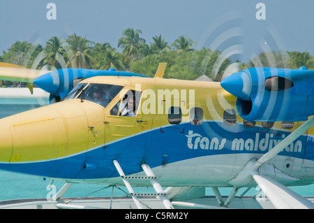 Trans maldiviano Airways, il servizio taxi acqueo Taxi delle Maldive Foto Stock