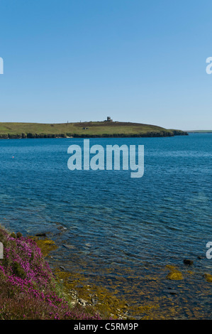 Dh Stanger capo FLOTTA ORKNEY Flotta Costa Sud e tempo di guerra rovine della batteria Foto Stock