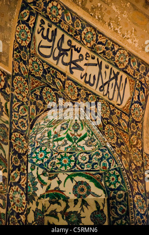 Dipinto di Iznik piastrelle, Ayasofya (Hagia Sophia) cattedrale e moschea, Istanbul, Turchia Foto Stock