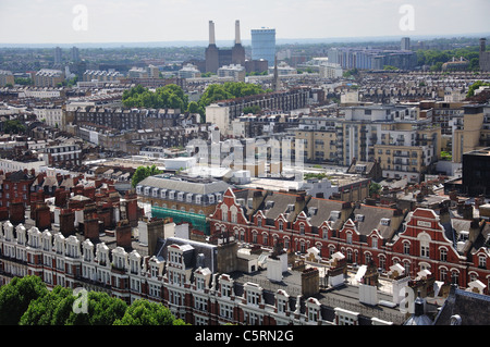 Vista verso sud dalla Cattedrale di Westminster Tower, City of Westminster, London, Greater London, England, Regno Unito Foto Stock