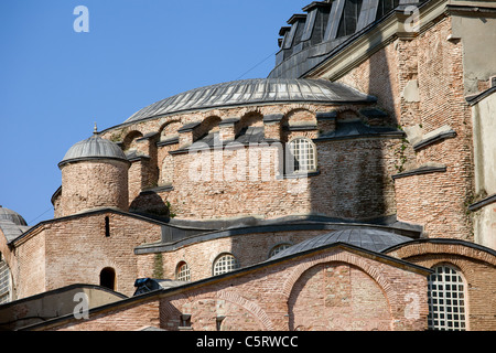 Bizantina i dettagli architettonici dell'Hagia Sophia un famoso punto di riferimento storico di Istanbul, Turchia Foto Stock