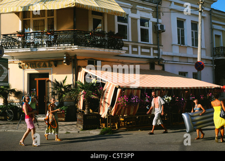 Scena di strada, Teodosia, Crimea, Ucraina Foto Stock