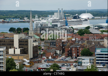 Il centro città di Southampton, Inghilterra - Vista sul tetto Foto Stock