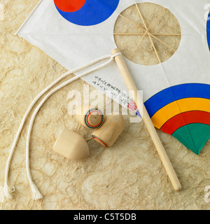 Coreano Tradizionale cime e kite Foto Stock