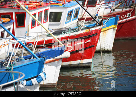 Colorate barche da pesca al porto di Dunmore East, Irlanda. Foto Stock