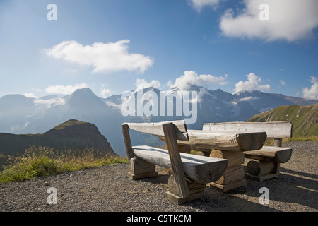 Austria, GroÃŸglockner, alta Alpine road, area picnic Foto Stock