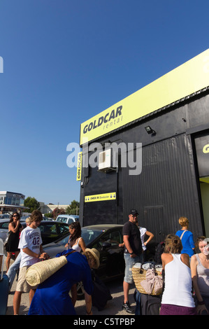 Ibiza, Isole Baleari, Spagna - noleggio Goldcar code di ritorno e di deposito vicino aeroporto - economici noleggio auto senza fronzoli Foto Stock