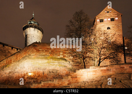 In Germania, in Baviera, Franconia, Norimberga, vista sul castello di Foto Stock