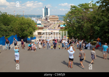 Tipo sul porto di Odessa dalla scaletta Potemkinsky, Odessa, Ucraina Foto Stock