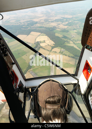 Vista dall'aereo leggero cockpit Foto Stock