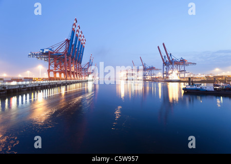 Germania, Amburgo, Burchardkai, vista del contenitore nave al porto Foto Stock