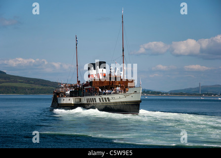 P.S. La Waverley in partenza dal molo rothesay isle of bute Argyll Scotland Regno Unito Regno Unito Foto Stock