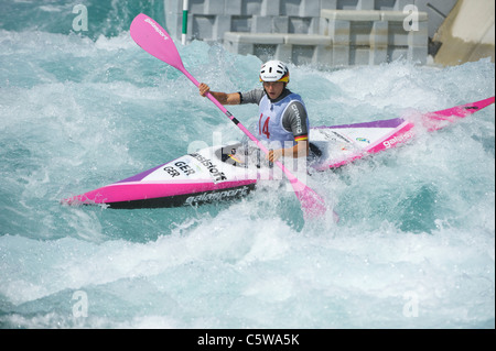 Melanie Pfeifer (GER), Donne K1 classe, Lee Valley White Water Centre, Waltham Abbey, Inghilterra Foto Stock