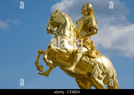 Germania, Dresda, statua equestre, August der Starke Foto Stock