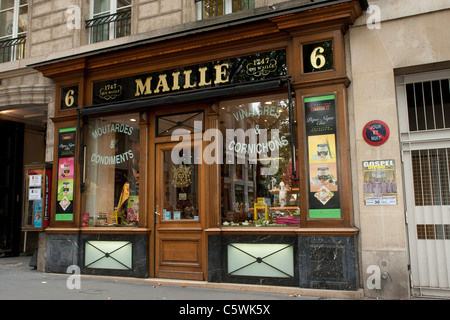 Maille, senape e aceto negozio specializzato, Parigi, Francia Foto Stock