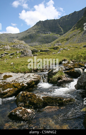 Paesaggio di montagna nella valle Llafar, Snowdonia, Galles Foto Stock