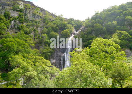 Aber Falls, Coedydd Aber Riserva Naturale Nazionale, il Galles del Nord Foto Stock