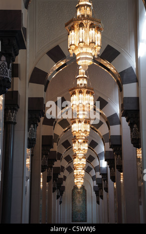 Interno della Grande Moschea in Muscat Oman Foto Stock