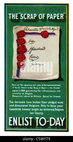 La Prima guerra mondiale il reclutamento di Poster - ''Scrap di carta' arruolare all-day". DEL56 Foto Stock