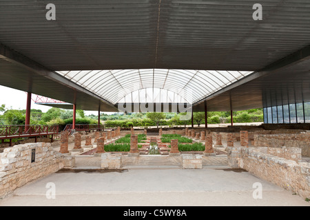 Atrium (Hall di entrata della casa delle fontane Villa a Conimbriga, romane meglio conservate rovine della città in Portogallo. Foto Stock