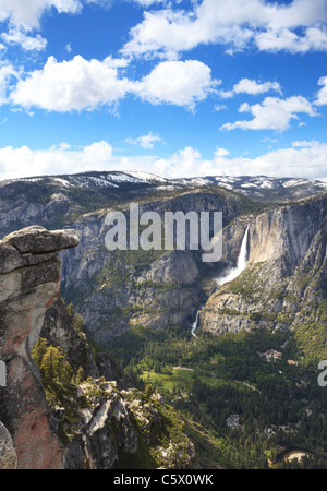 Yosemite Valley visto dal punto ghiacciaio Foto Stock