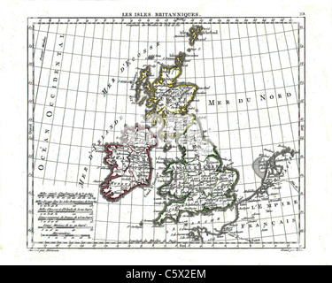 - 1806 atlas mappa da Eustache Herisson da Atlas Portatif, Contenant La Geographie Universelle Ancienne et moderne Foto Stock