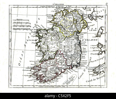 - 1806 atlas mappa da Eustache Herisson da Atlas Portatif, Contenant La Geographie Universelle Ancienne et moderne Foto Stock