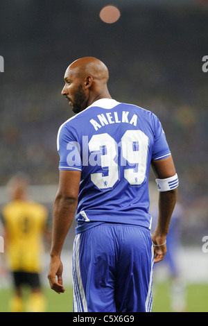 KUALA LUMPUR-luglio 21:Chelsea Football Club giocatore Nicolas Anelka durante una partita amichevole contro Malaysia XI su luglio 21,2011 Foto Stock