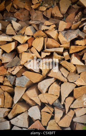 Una pila di tagliare la legna per la stufa a legna REGNO UNITO Foto Stock