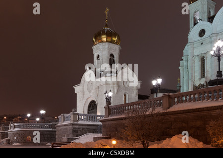 La Cattedrale di Cristo Salvatore dopo la tempesta di ghiaccio, Mosca Foto Stock