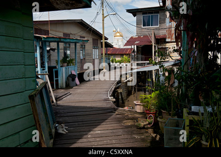 Kampong Ayer acqua villaggio in Bandar Seri Begawan, Brunei Foto Stock