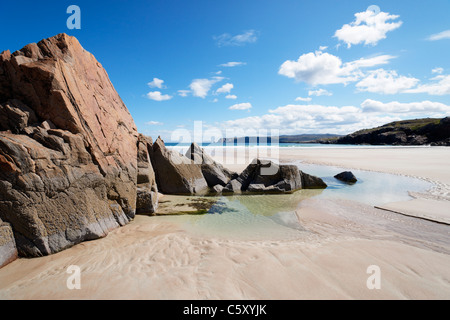 Traigh Allt Chailgeag, una spiaggia vicino a Durness, Sutherland, Highland, Scotland, Regno Unito. Foto Stock