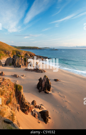 Traigh Allt Chailgeag, una spiaggia vicino a Durness, Sutherland, Highland, Scotland, Regno Unito. Foto Stock