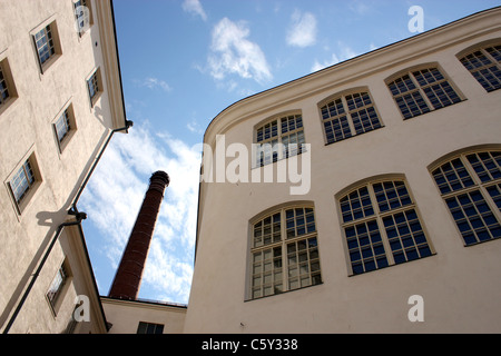 Vecchi edifici in fabbrica al distretto di Finlayson Tampere, Finlandia Foto Stock