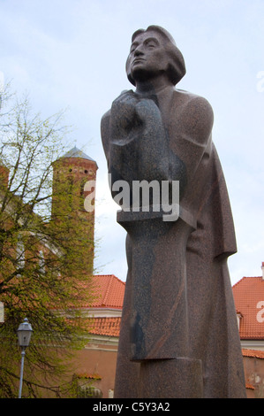 Statua di Adam Mickiewicz, Vilnius, Lituania Foto Stock