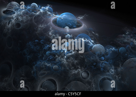 Abstract 3D uno sfondo da multi-colore di full-sfere dei vari form Foto Stock