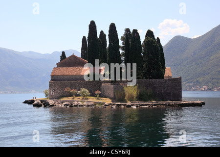 L'isola di San Giorgio nella Baia di Kotor, Perast, Montenegro Foto Stock